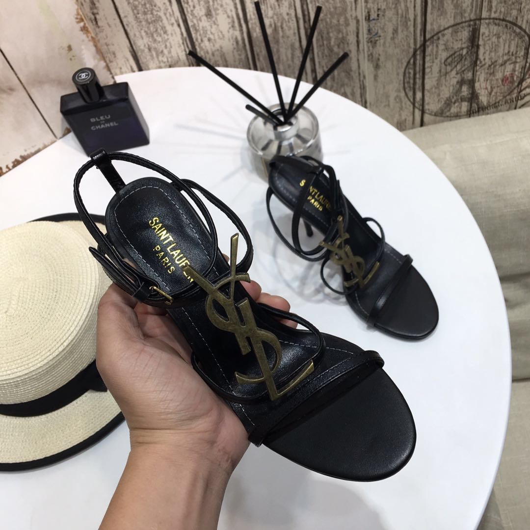 [Saint Laurent] Saint Laurent, una palabra sandalias de correa principios de la primavera contador s