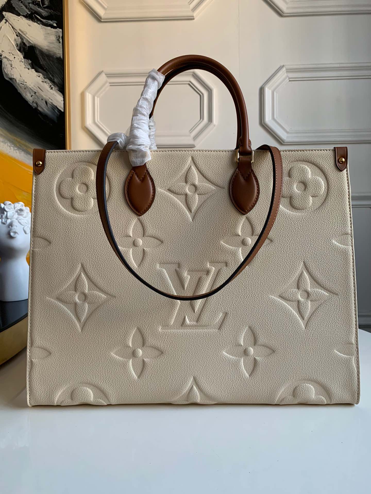 Louis Vuitton LV Onthego Bags Handbags Beige White Printing Mini M44920