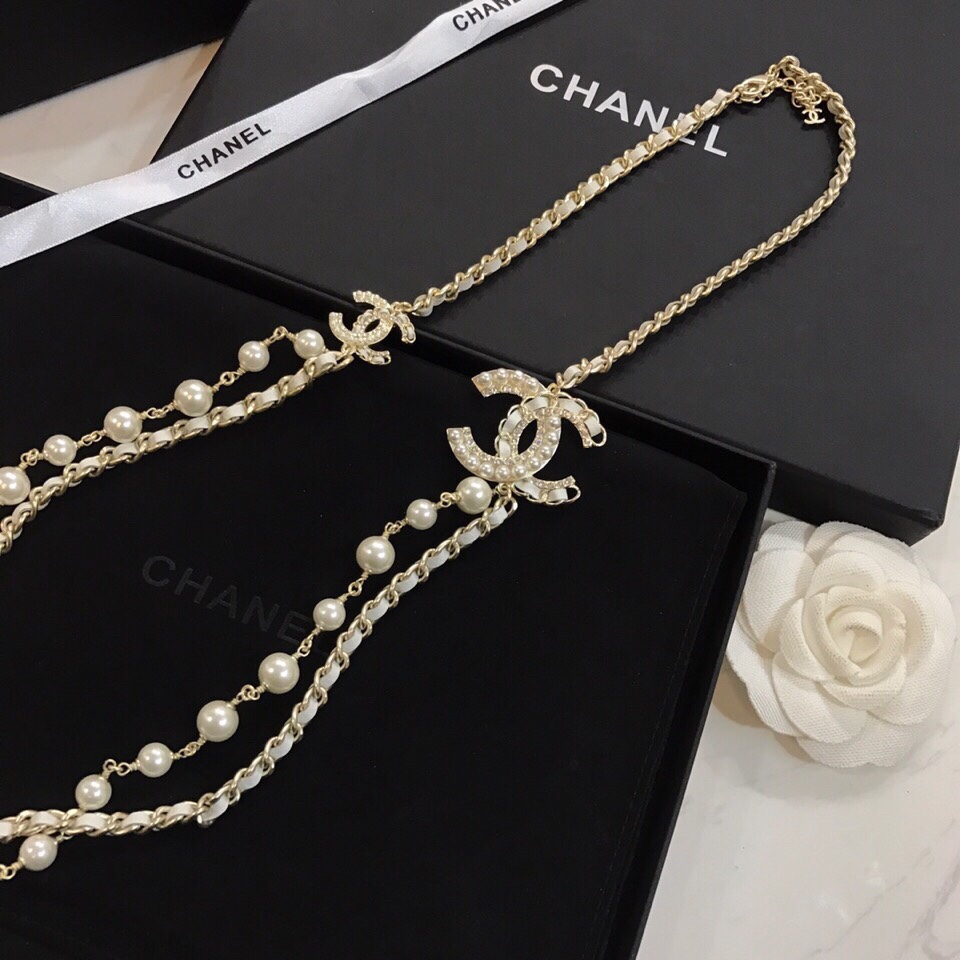秋冬毛衣链Chanel毛衣链原单狠货进出专柜无压力代购级别ch@nel香奈儿经典喷砂质感原版金珍珠毛衣链