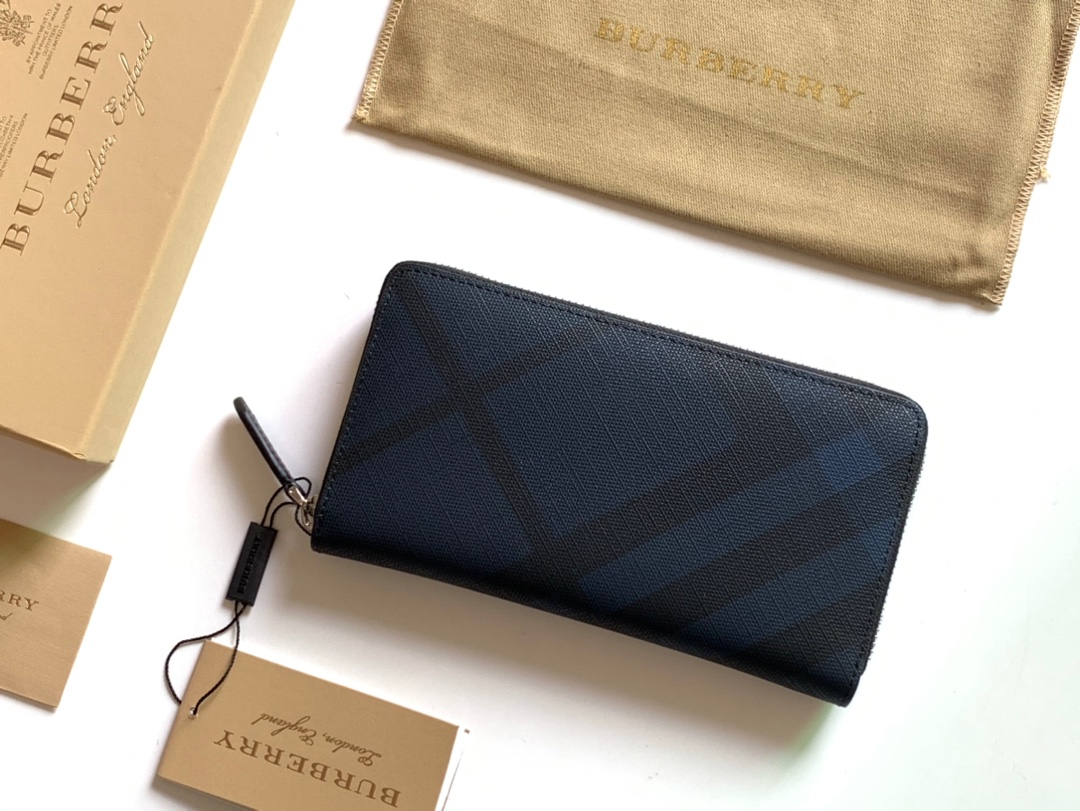 [Burberry Wallets]London checked zipper bag [B] Original order official new co
