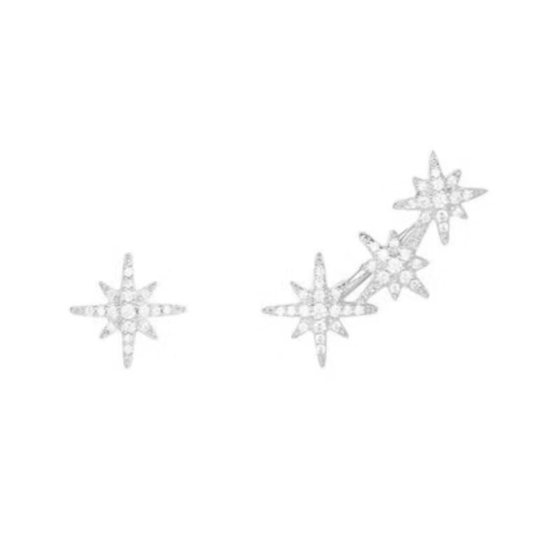 NO:103795,APM Monaco Sterling Silver Asymmetric Silver Samsung Meteor Ear Clip Ear Stitch Ear Stitch Ear Stitch More Shining ~ Platinum, Apm Earring Apm, pure silver19860909APM Monaco 纯银不对称银色三星流星耳夹耳排耳钉 更闪耀~ 白金、,Apm耳钉apm,pure silver,Jewelry