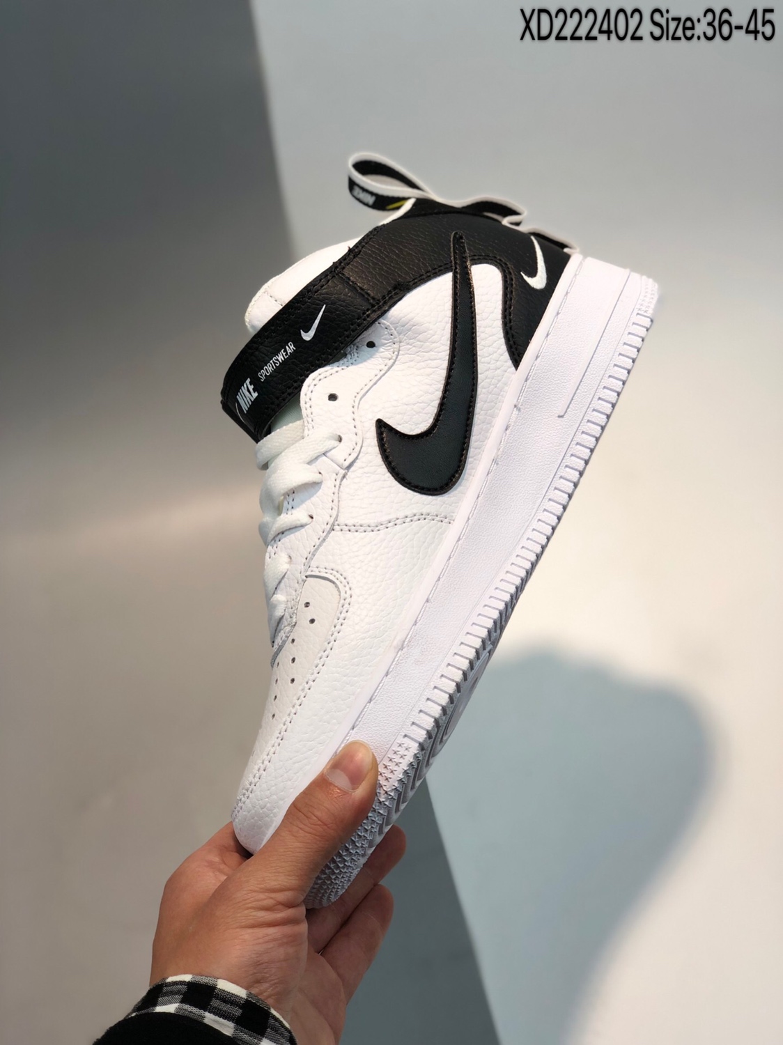 120 真标 Nike Air Force1空军一号AF1简版OW解构情侣 黑白高帮板鞋804609-103