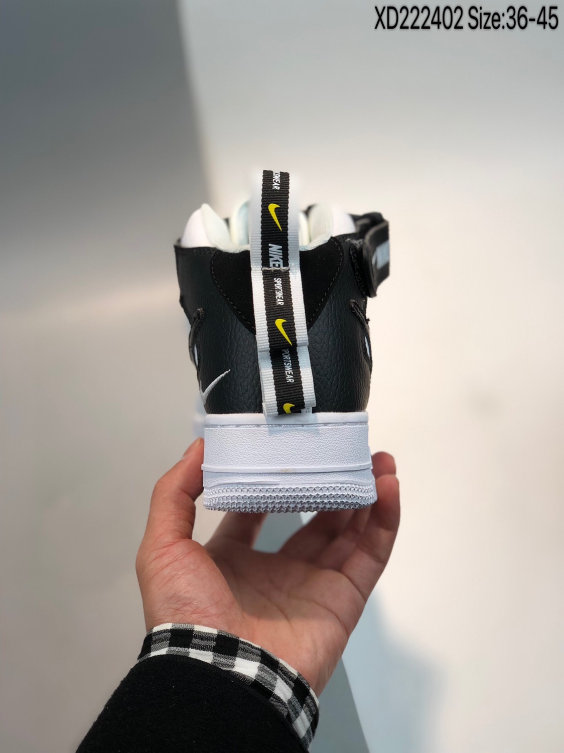 120 真标 Nike Air Force1空军一号AF1简版OW解构情侣 黑白高帮板鞋804609-103