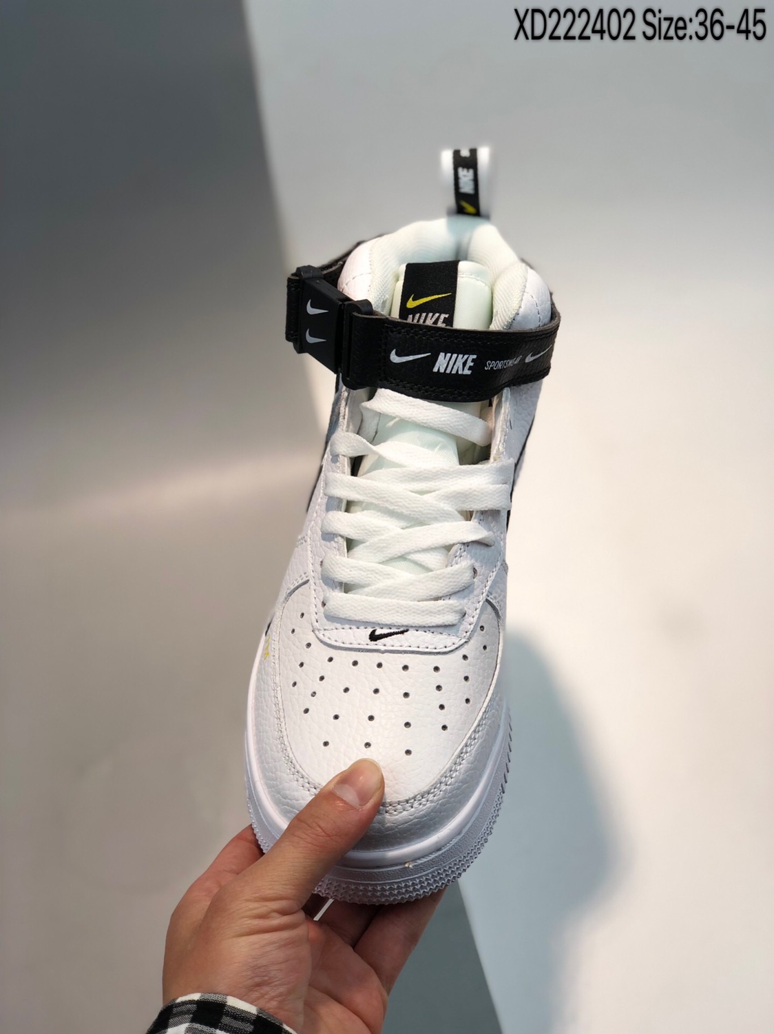 120 真标 Nike Air Force1空军一号AF1简版OW解构情侣 黑白高帮板鞋804609-103