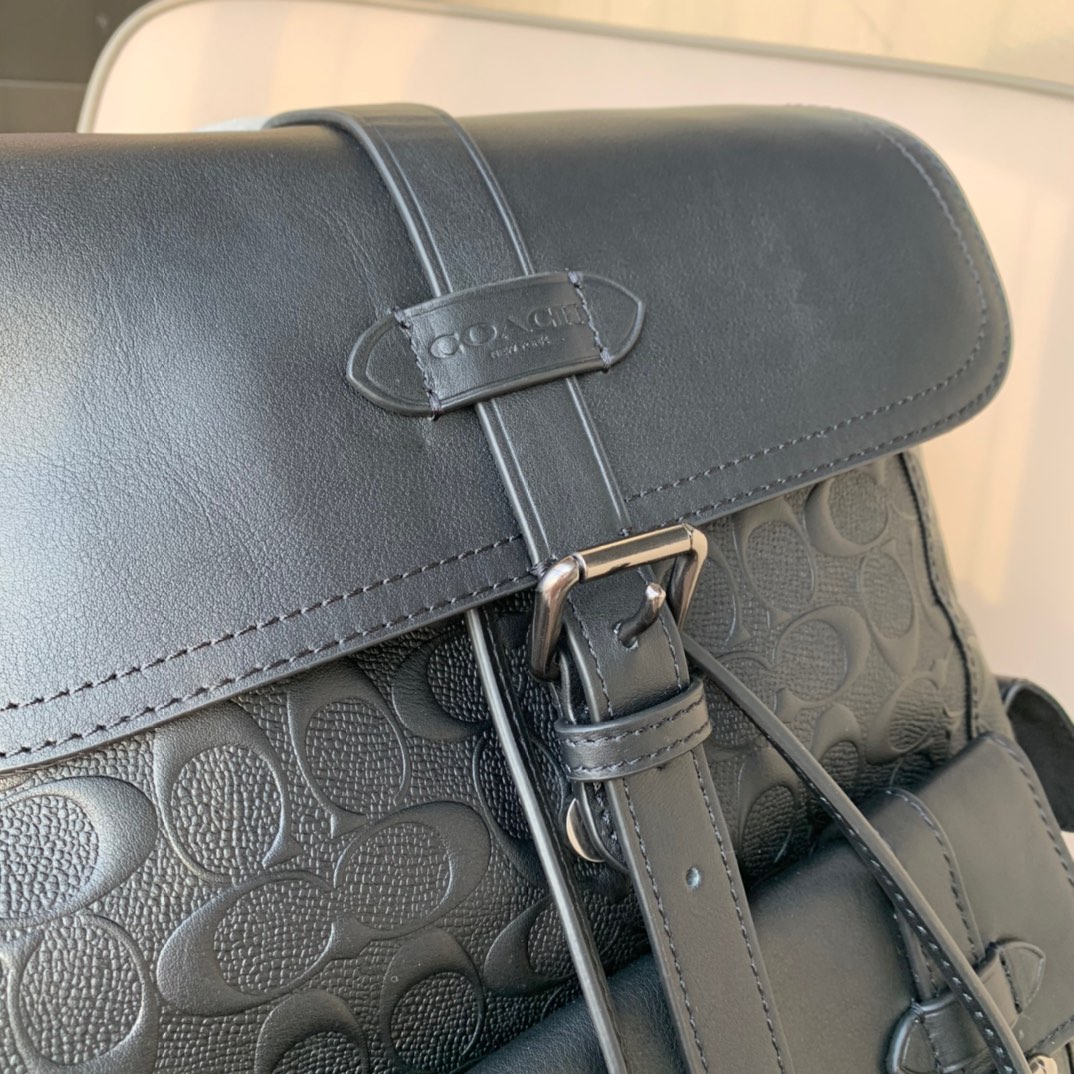 Coach 全牛皮款式 C家50053 新款 男士背包/登山包 全皮浮雕款 亚光质感五金