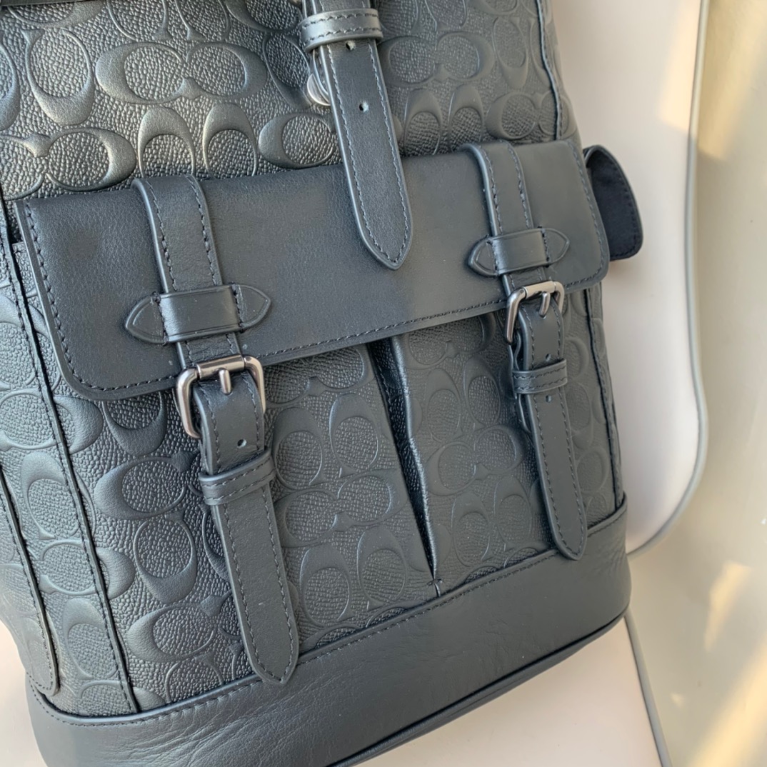 Coach 全牛皮款式 C家50053 新款 男士背包/登山包 全皮浮雕款 亚光质感五金
