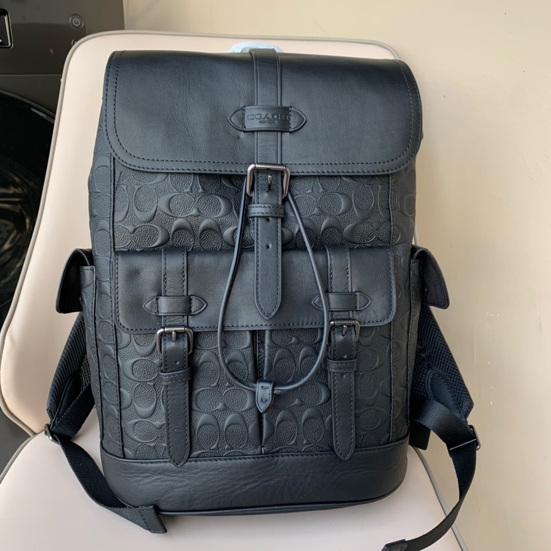 Coach 全牛皮款式 C家50053 新款 男士背包/登山包 全皮浮雕款 亚光质感五金