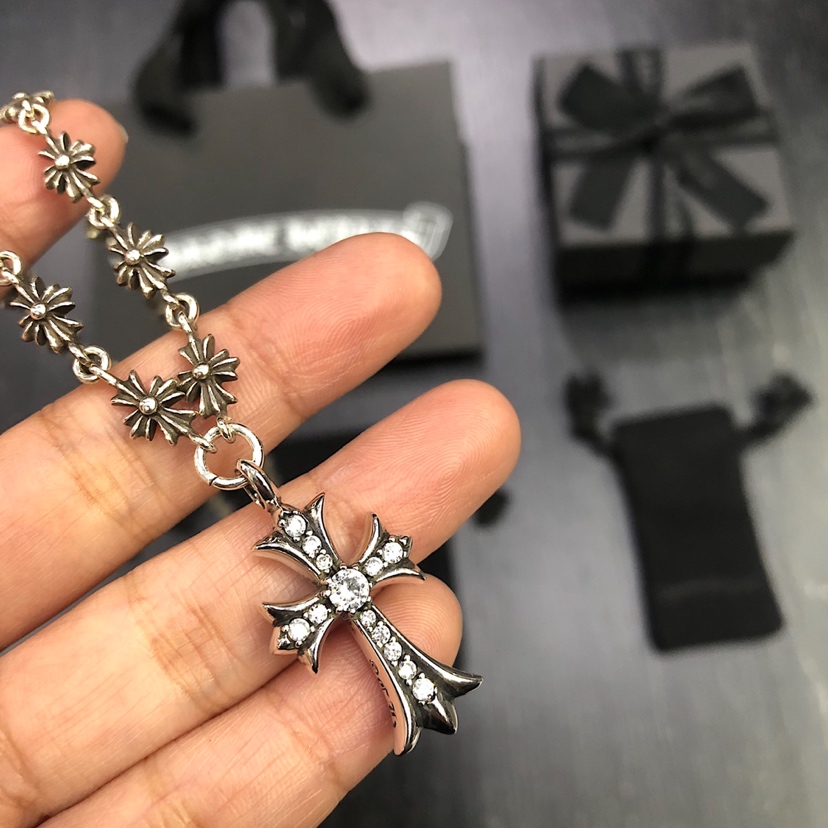Chrome Hearts 克罗心 镶嵌双面可戴十字项链