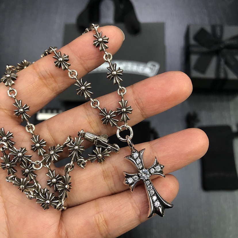 Chrome Hearts 克罗心 镶嵌双面可戴十字项链