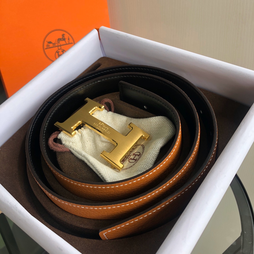 HERMES/爱马仕双面原版荔枝搭配焊点马拉车，男装的经典搭配，完美配饰！38mm   62938150