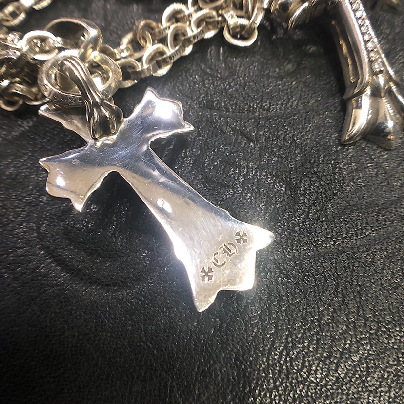 Chrome Hearts 克罗心 镶石双层十字架项链
