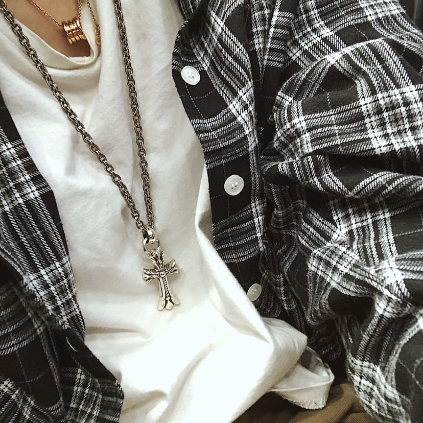 Chrome Hearts 克罗心 镶石双层十字架项链