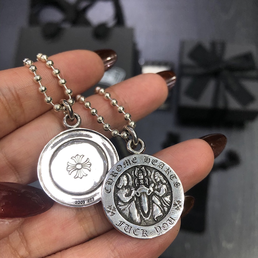 Chrome Hearts MZ出品， 开版 克罗心宝剑fuckyou 天使牌项链