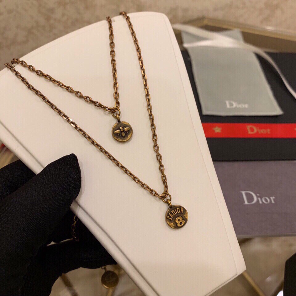 Replica Online
 Dior Jewelry Necklaces & Pendants Yellow Brass