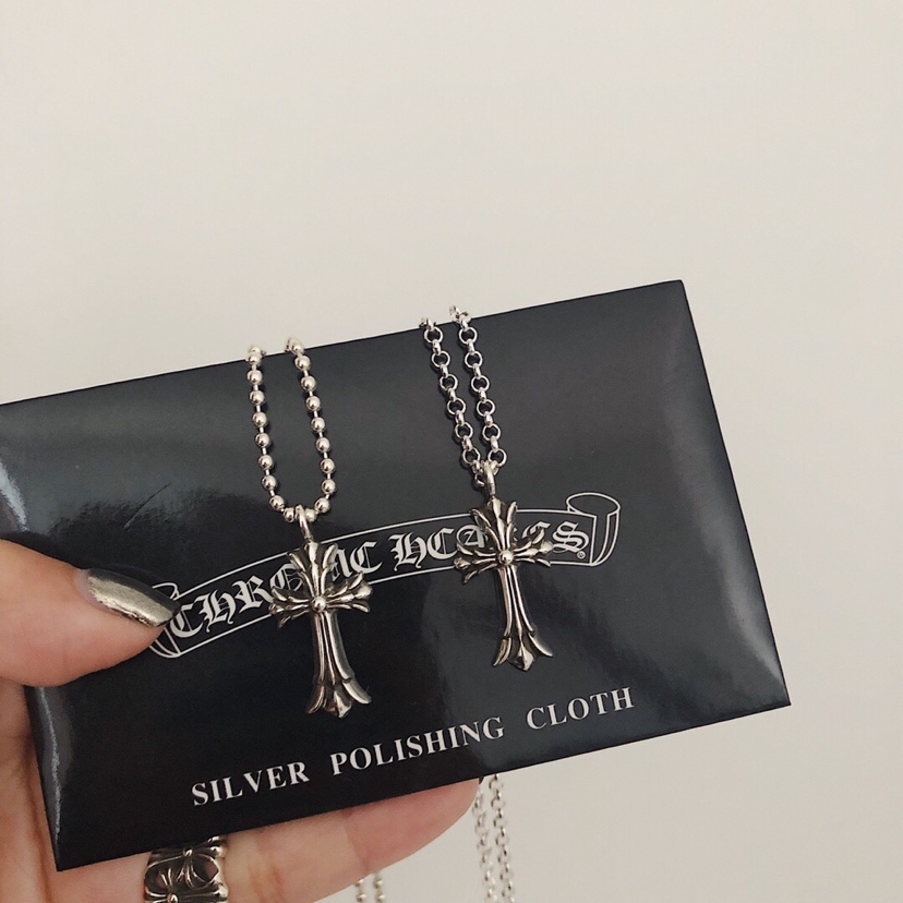 Chrome Hearts MZ出品， 开版 【 版本】克罗心Chrome hearts mini双层十字花项链