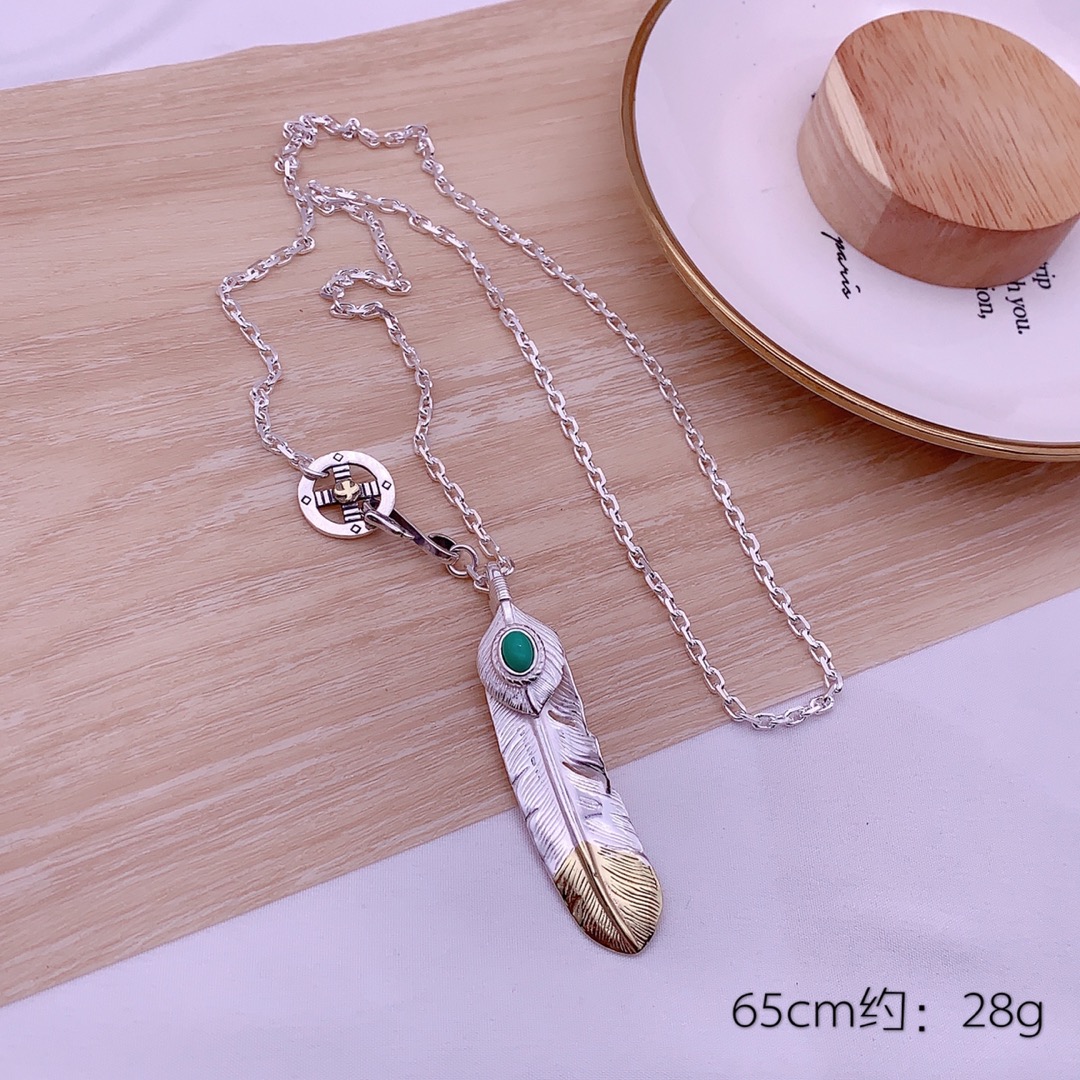NO:100998,GORO'S Takahashi Bright Feather Necklace Pendant Unique Indian Style. Trendy and Simple Versatile Style, Takahashi Necklace, Necklace19860909GORO'S 高桥 亮色羽毛项链吊坠 独特的印第安风格. 潮流简约 百搭款,高桥项链,necklace,Jewelry