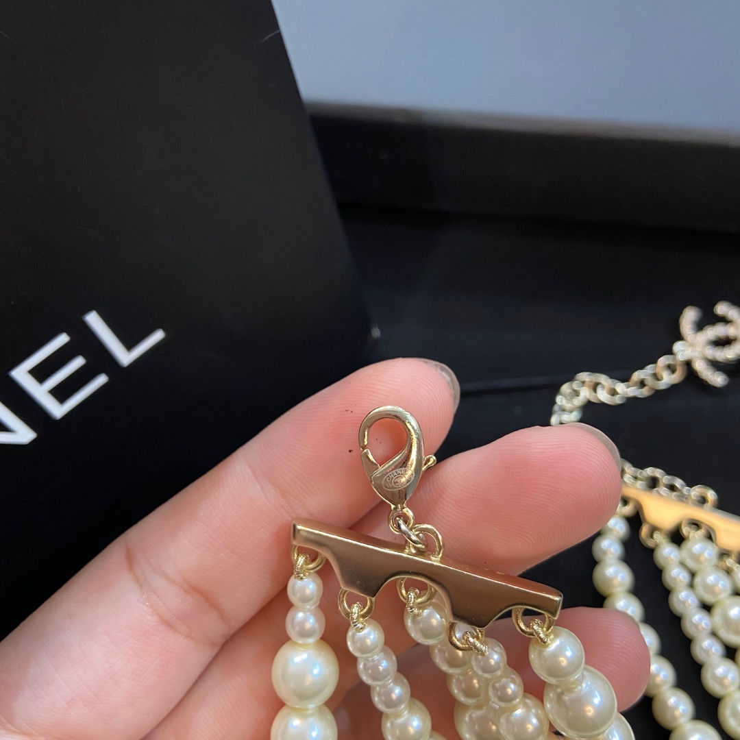 秋冬毛衣链Chanel毛衣链小香大小珍珠链原单狠货进出专柜无压力代购级别ch@nel香奈儿经典喷砂质感原
