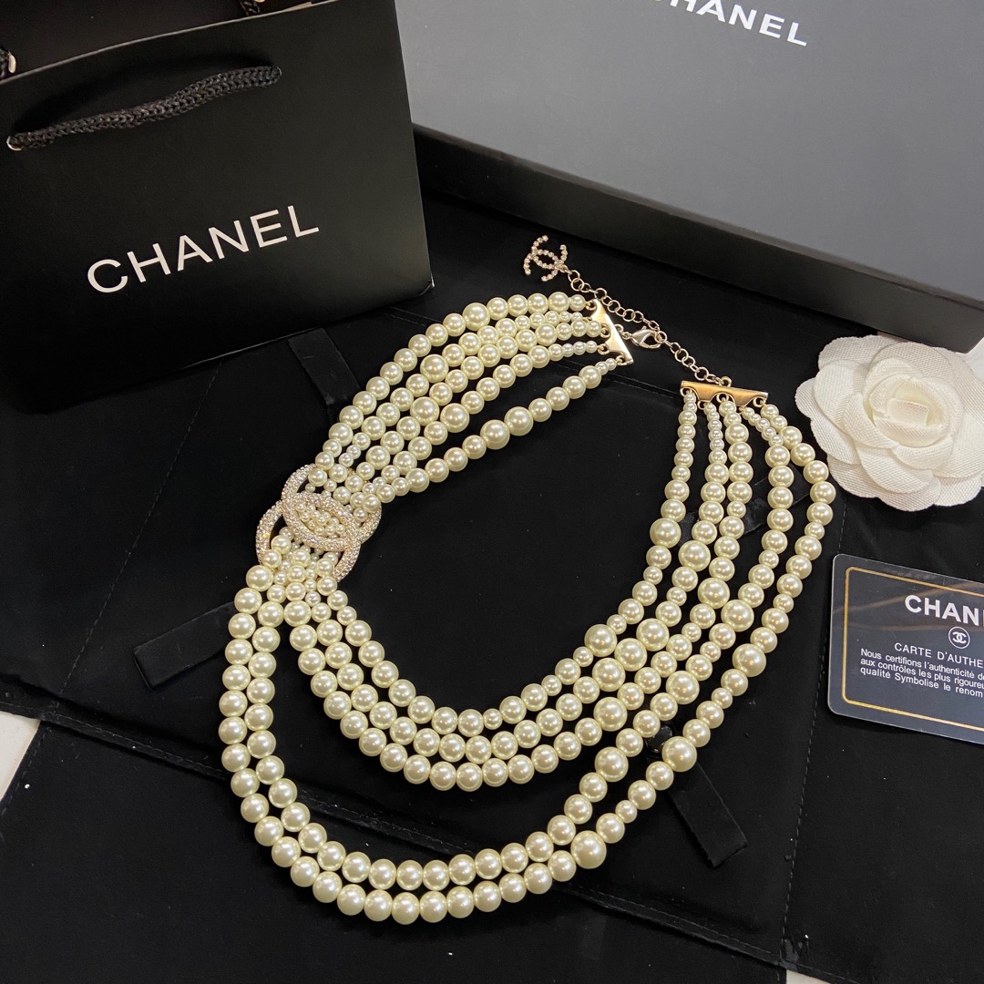 秋冬毛衣链Chanel毛衣链小香大小珍珠链原单狠货进出专柜无压力代购级别ch@nel香奈儿经典喷砂质感原