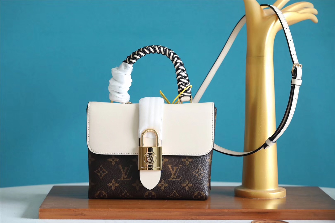 Louis Vuitton LV Locky BB Handbags Crossbody & Shoulder Bags White Weave Monogram Canvas M45155