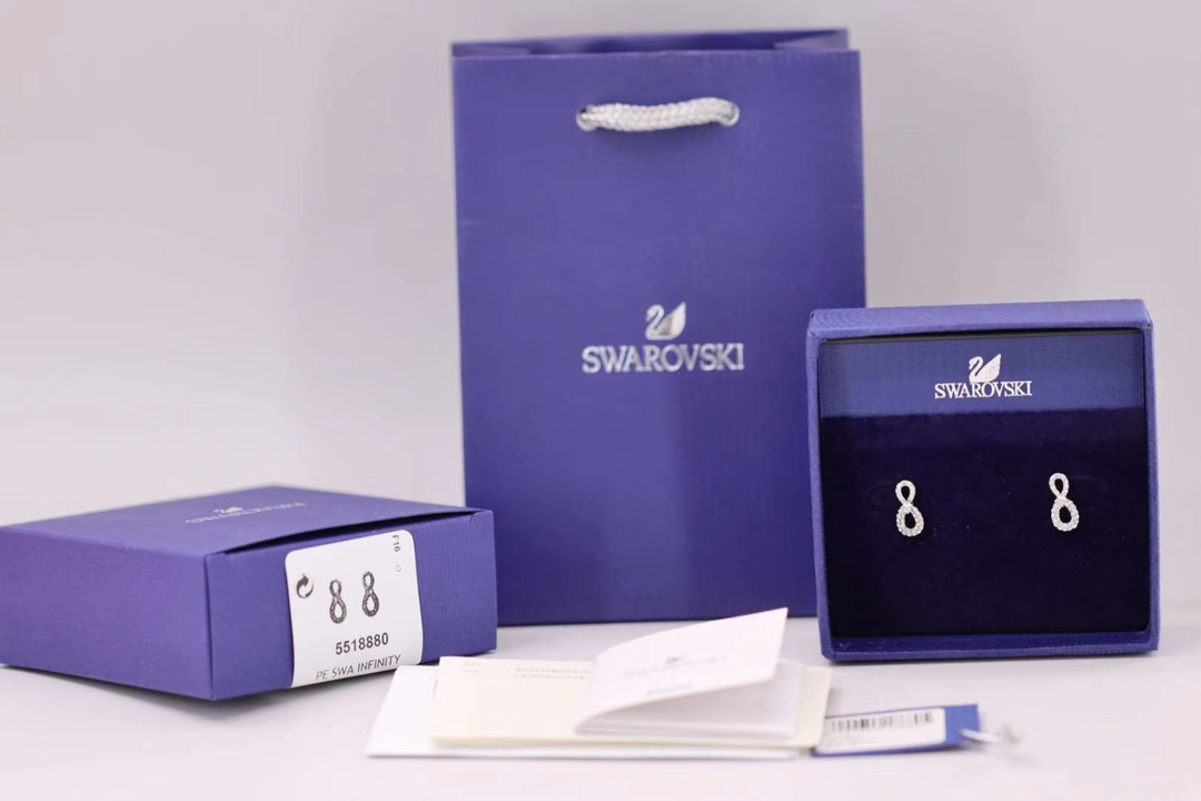 NO:104188,Swarovski Platinum Infinite 8-word Earrings This symbol symbolizes 