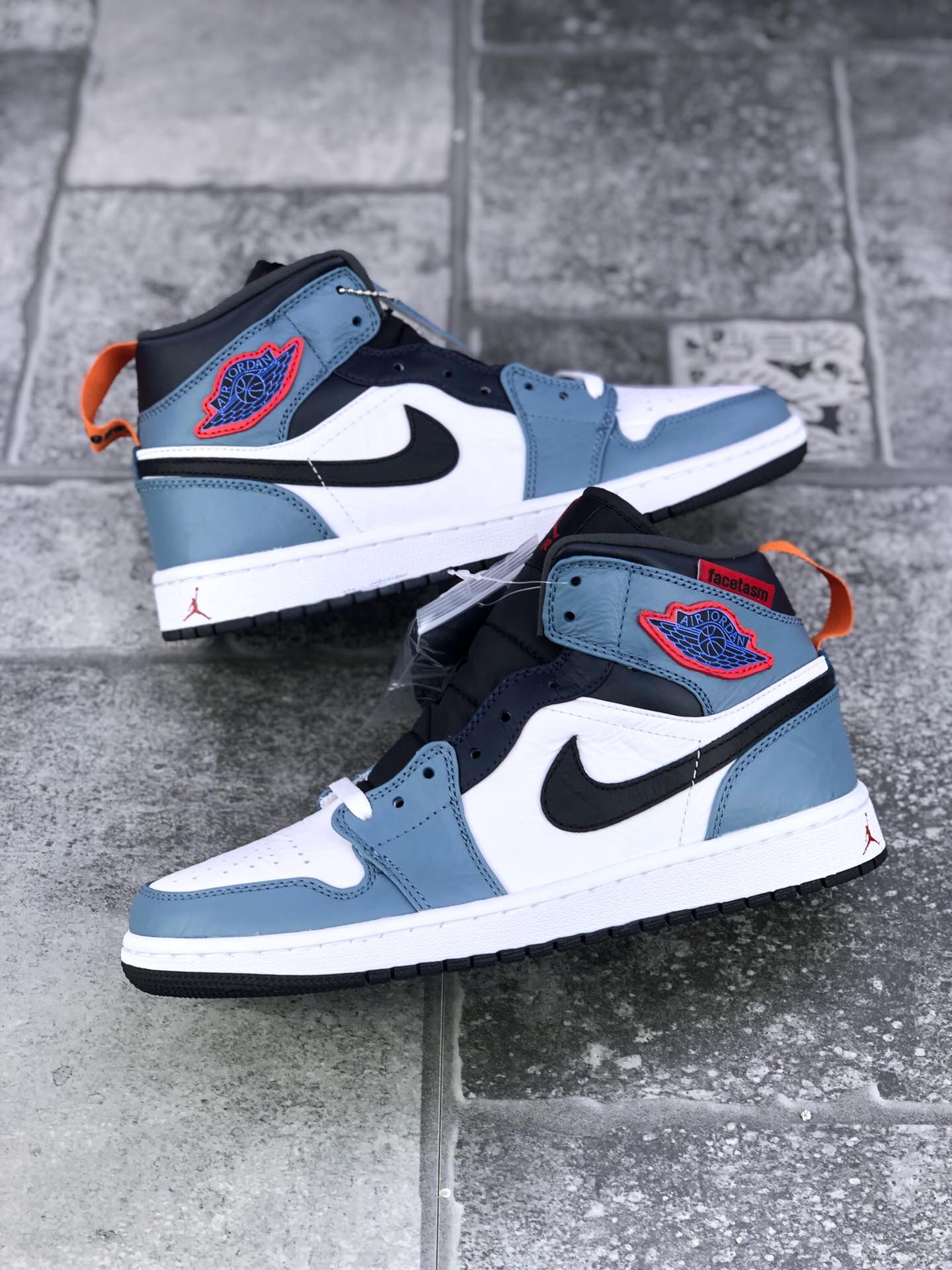 130 真标半码 Facetasm x Air Jordan 1Mid“Fearless”雾霾蓝 CK5665-062