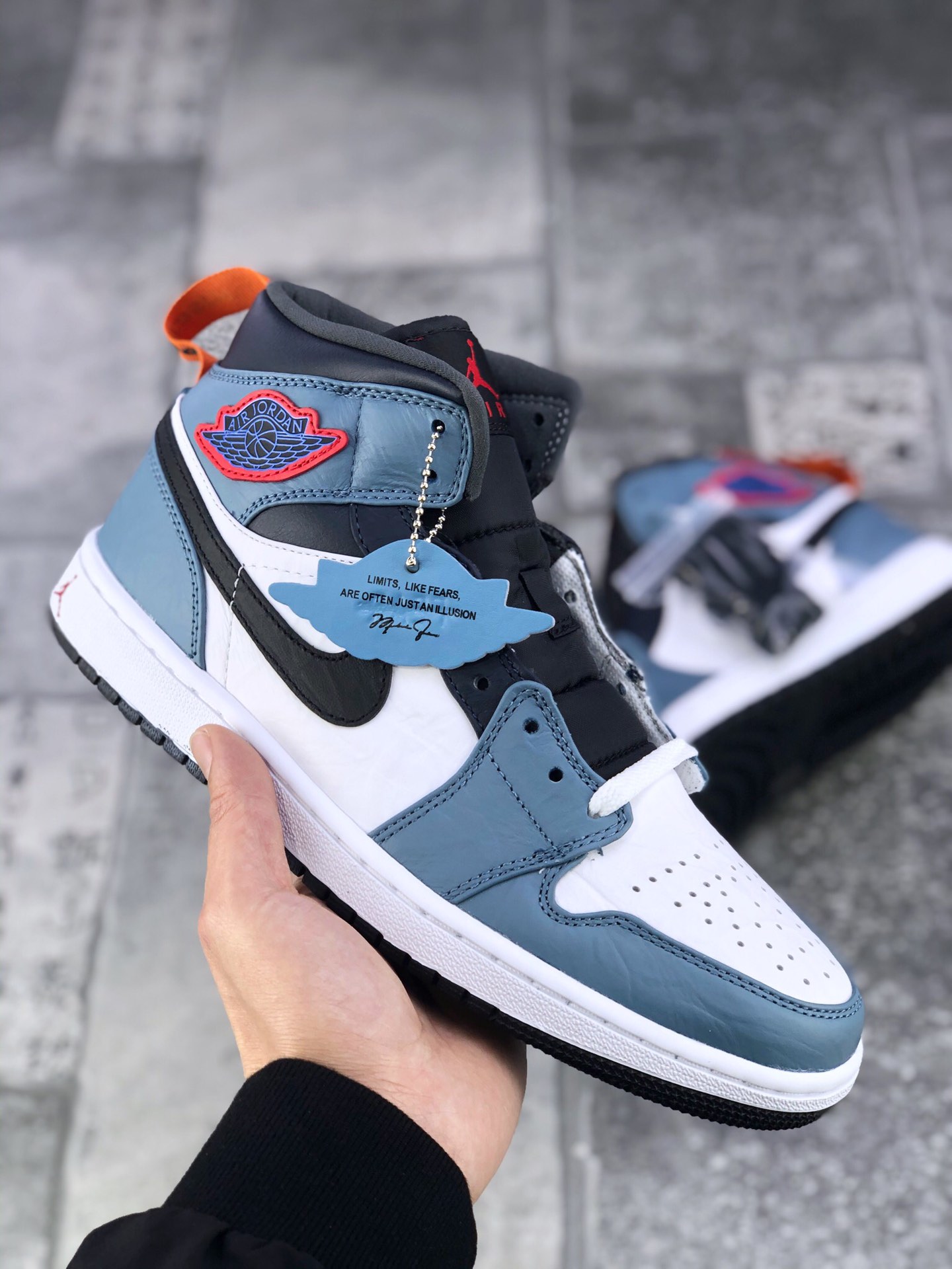 130 真标半码 Facetasm x Air Jordan 1Mid“Fearless”雾霾蓝 CK5665-062