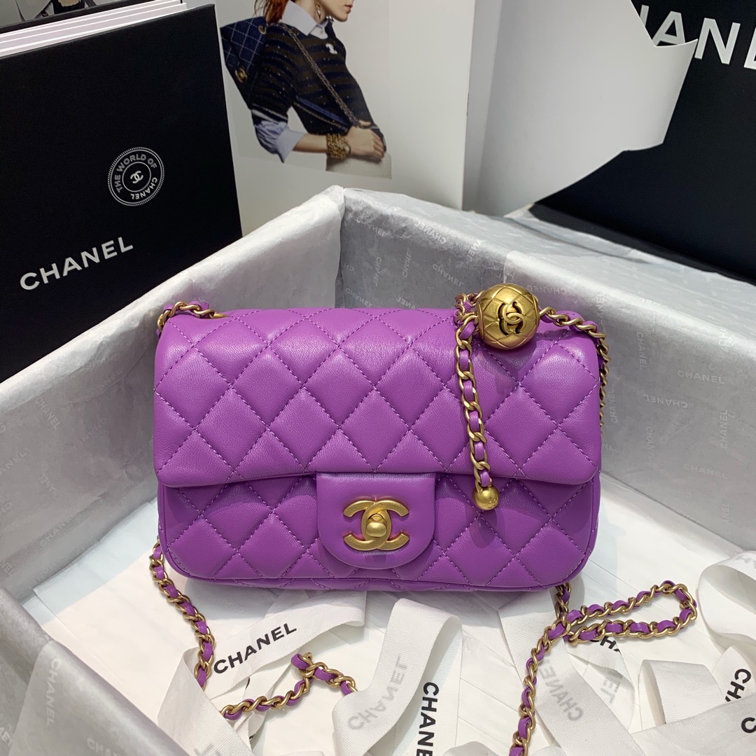 Gute Qualitätsreplik
 Chanel Classic Flap Bag Taschen Umhängetaschen  & Schultertaschen Lila Ketten