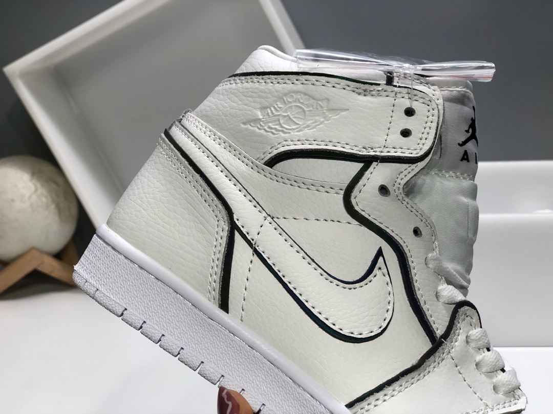 150 Air Jordan 1 Mid 白黑3M镭射 中帮系列