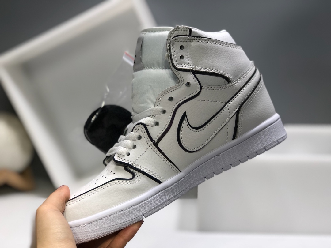 150 Air Jordan 1 Mid 白黑3M镭射 中帮系列