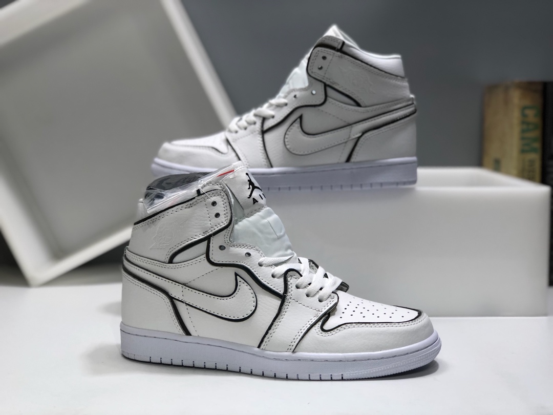 150 Air Jordan 1 Mid 白黑3M镭射 中帮系列