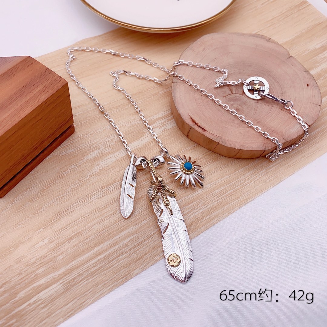 NO:100996,GORO'S Takahashi Feather Necklace Pendant Unique Indian Style. Super versatile personality, Takahashi Necklace, necklace19860909GORO'S 高桥 羽毛项链吊坠 独特的印第安风格.个性超级百搭,高桥项链,necklace,Jewelry