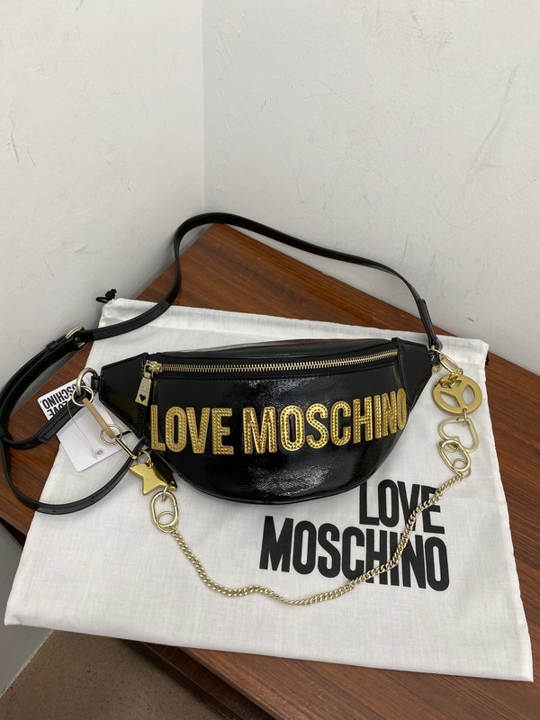 Moschino Belt Bags & Fanny Packs Black Gold PU Fashion
