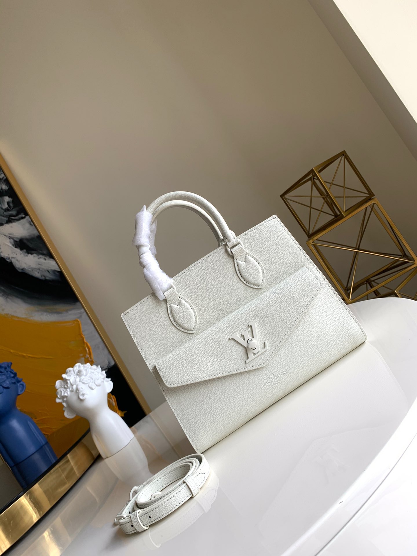 Louis Vuitton Handbags Tote Bags Wholesale Imitation Designer Replicas
 White Calfskin Cowhide M55817