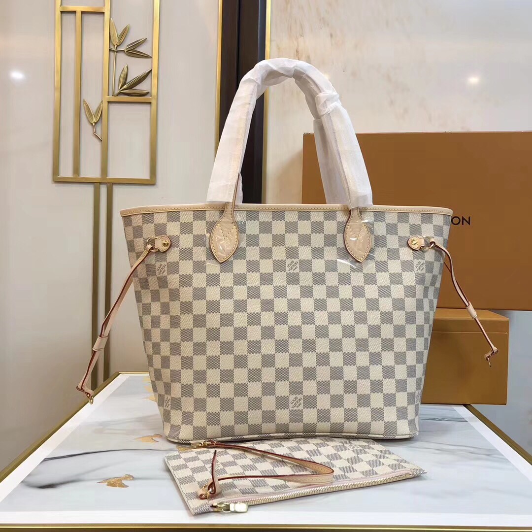 Louis Vuitton LV Neverfull Bags Handbags Gold Pink Canvas Cowhide Fabric Linen Vintage M41361