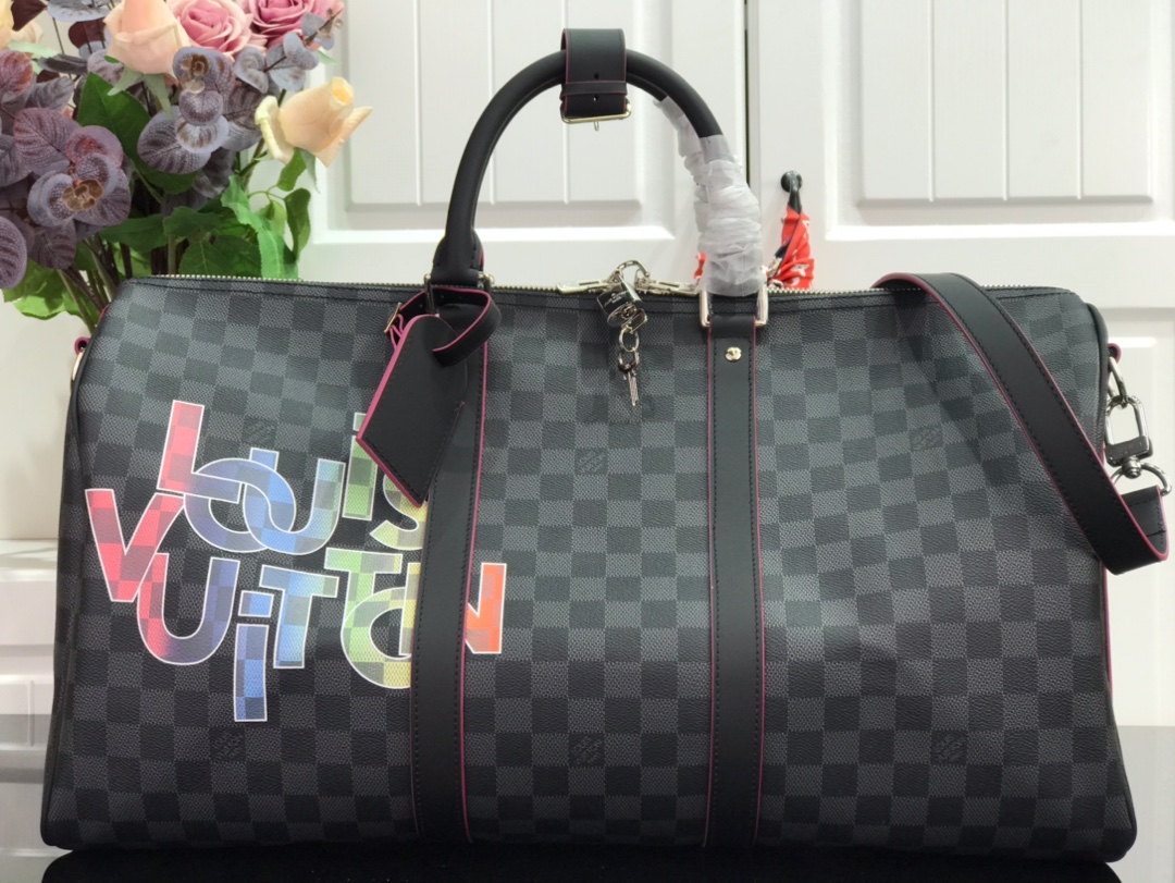 Louis Vuitton LV Keepall Travel Bags Luxury Fake
 Damier Graphite Canvas M41416