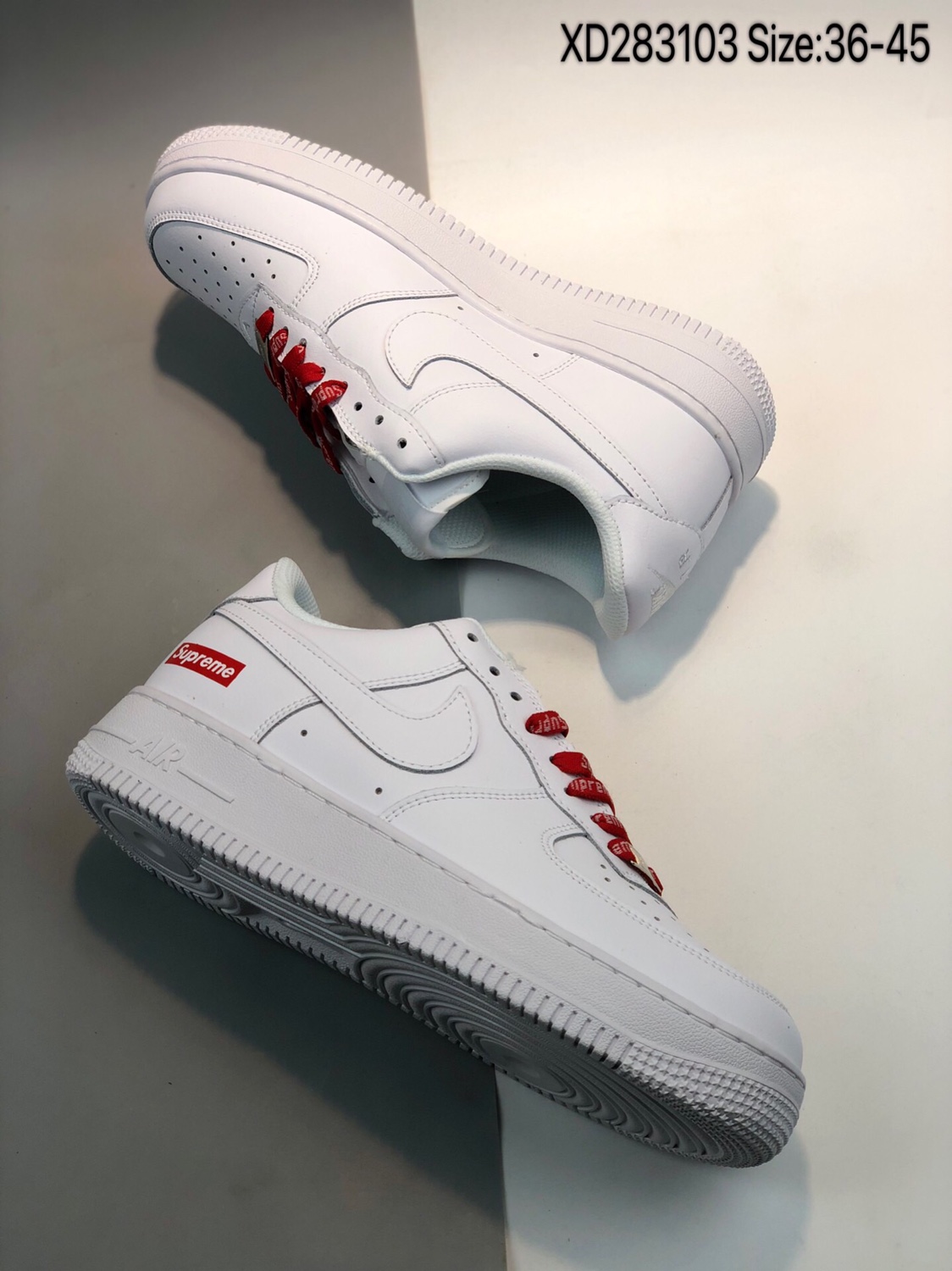 150 公司级头层 Supreme x Nike Air Force 1 '07 空军一号低帮 联名运动休闲板鞋 CU9225-100