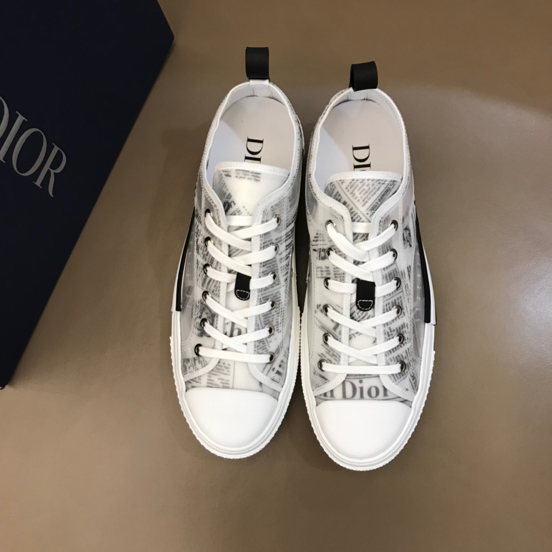 Buy High-Quality Fake
 Dior Sneakers Casual Shoes White Printing Men Canvas Fabric Rubber Oblique Low Tops