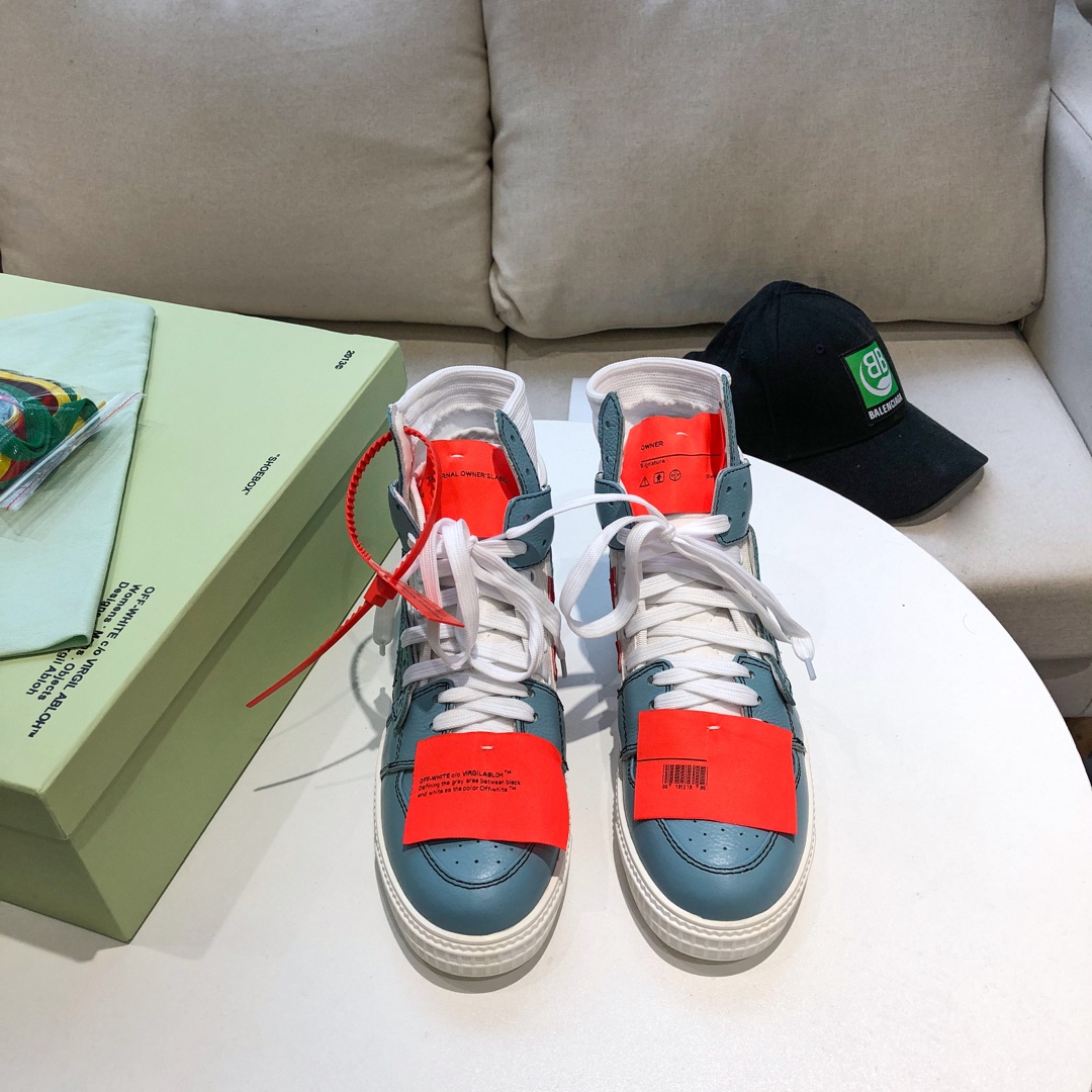 OFF-WHITE 18fw SNEAKERS Low 3.0 High-Top Sneakers – Blue/White, Size 39-45