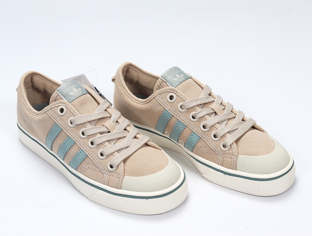 100 Adidas NIZZA 校园帆布板鞋懒人一脚蹬 CG3817 脏粉 网红情侣鞋