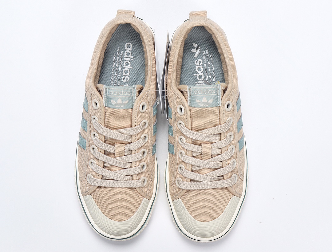 100 Adidas NIZZA 校园帆布板鞋懒人一脚蹬 CG3817 脏粉 网红情侣鞋