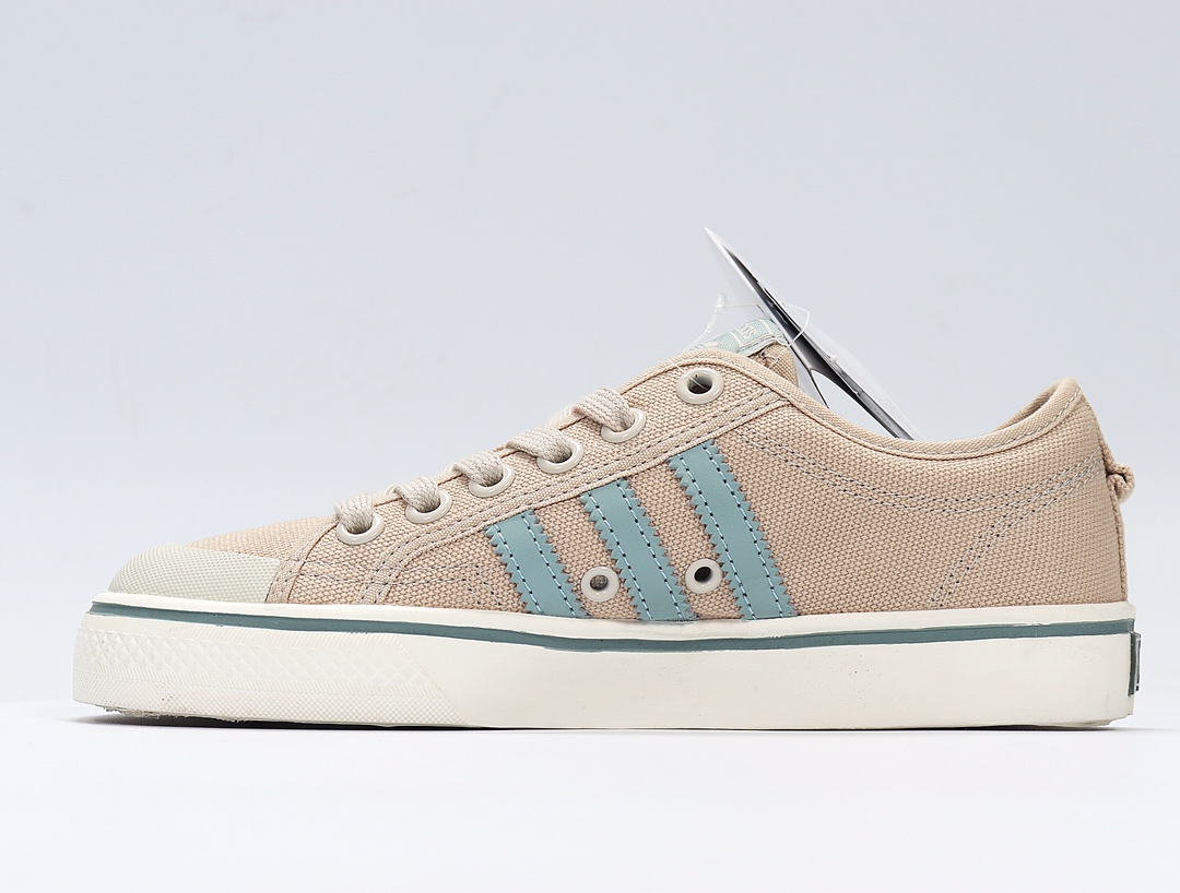 100 Adidas NIZZA 校园帆布板鞋懒人一脚蹬 CG3817 脏粉 网红情侣鞋