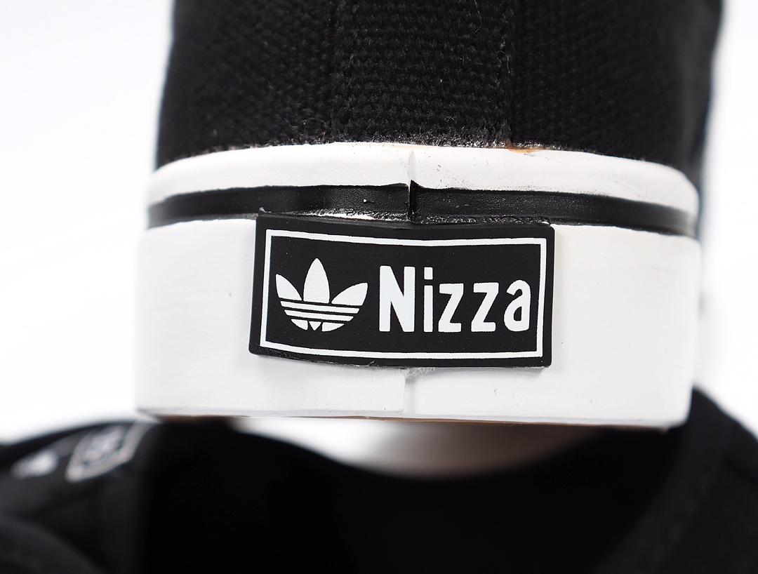 100 Adidas NIZZA 校园帆布板鞋懒人一脚蹬 CQ2532 黑白 网红情侣鞋