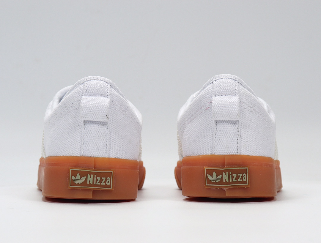 100 Adidas NIZZA 校园帆布板鞋懒人一脚蹬 CQ2533 白生胶 网红情侣鞋