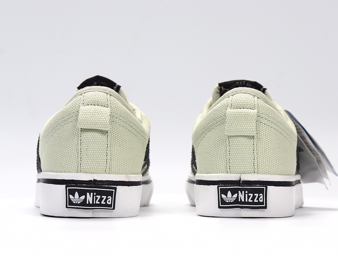 100 Adidas NIZZA 校园帆布板鞋懒人一脚蹬 BZ0491 薄荷绿 真标原盒纯硫化