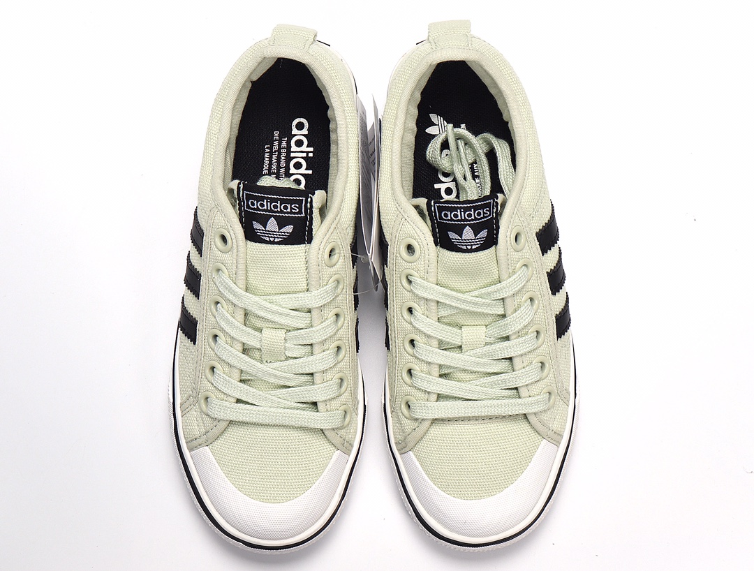 100 Adidas NIZZA 校园帆布板鞋懒人一脚蹬 BZ0491 薄荷绿 真标原盒纯硫化