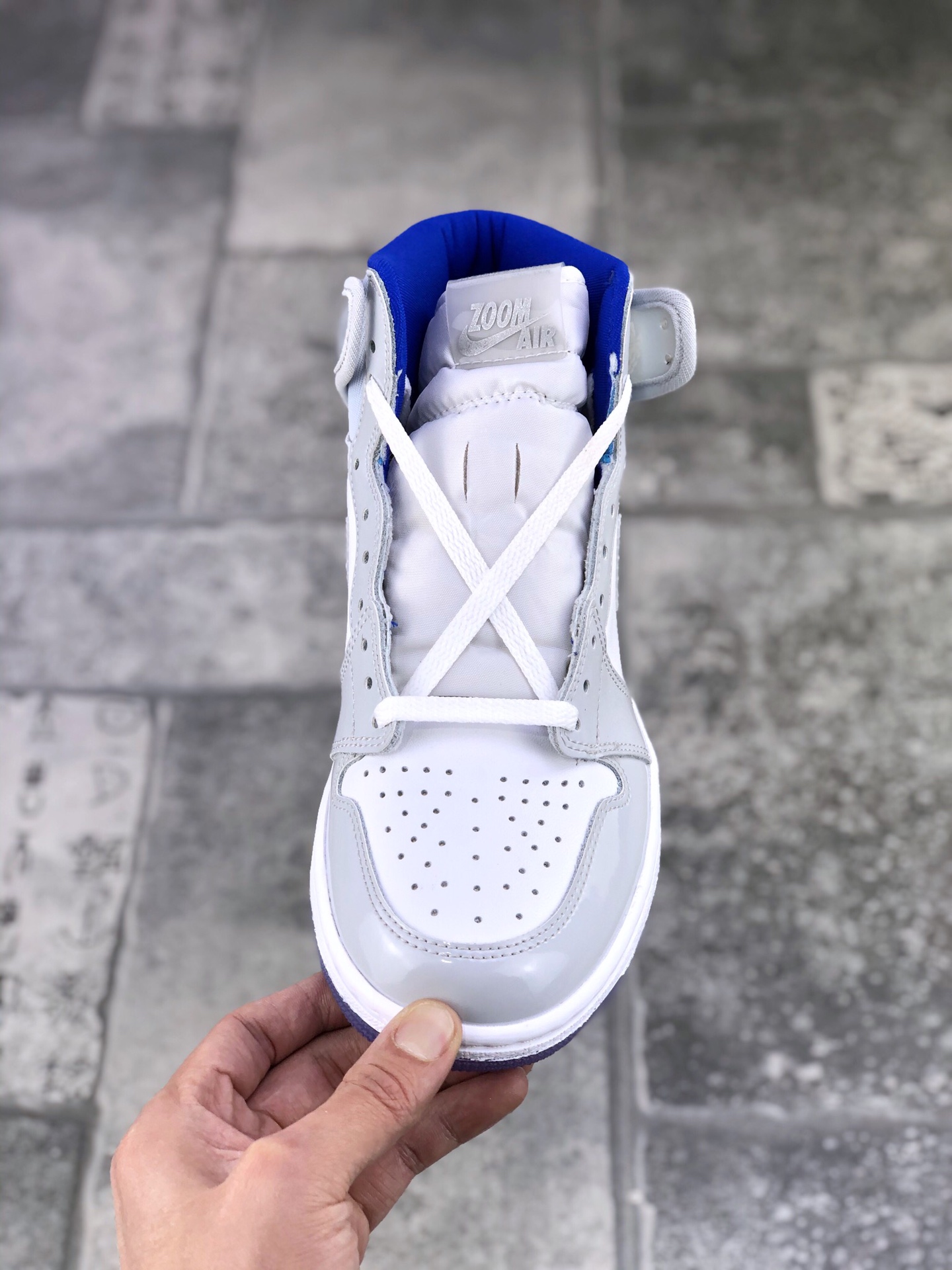 150 真标半码Air Jordan 1 High Zoom R2T “Racer Blue”灰白渐变