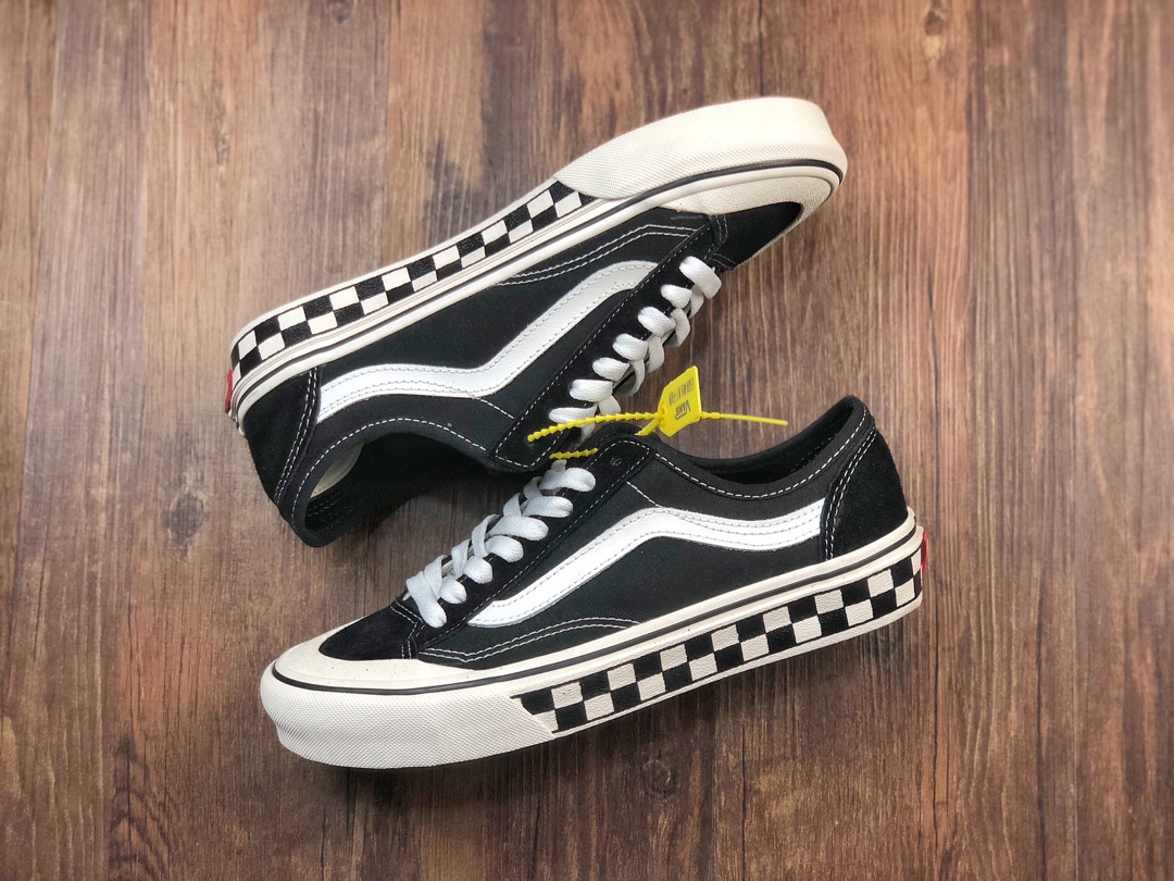 140 日系限定！黑白棋盘杀人鲸！ Vans Style 36 Decon SF 万斯黑白棋盘格半月包头杀人鲸硫化板鞋