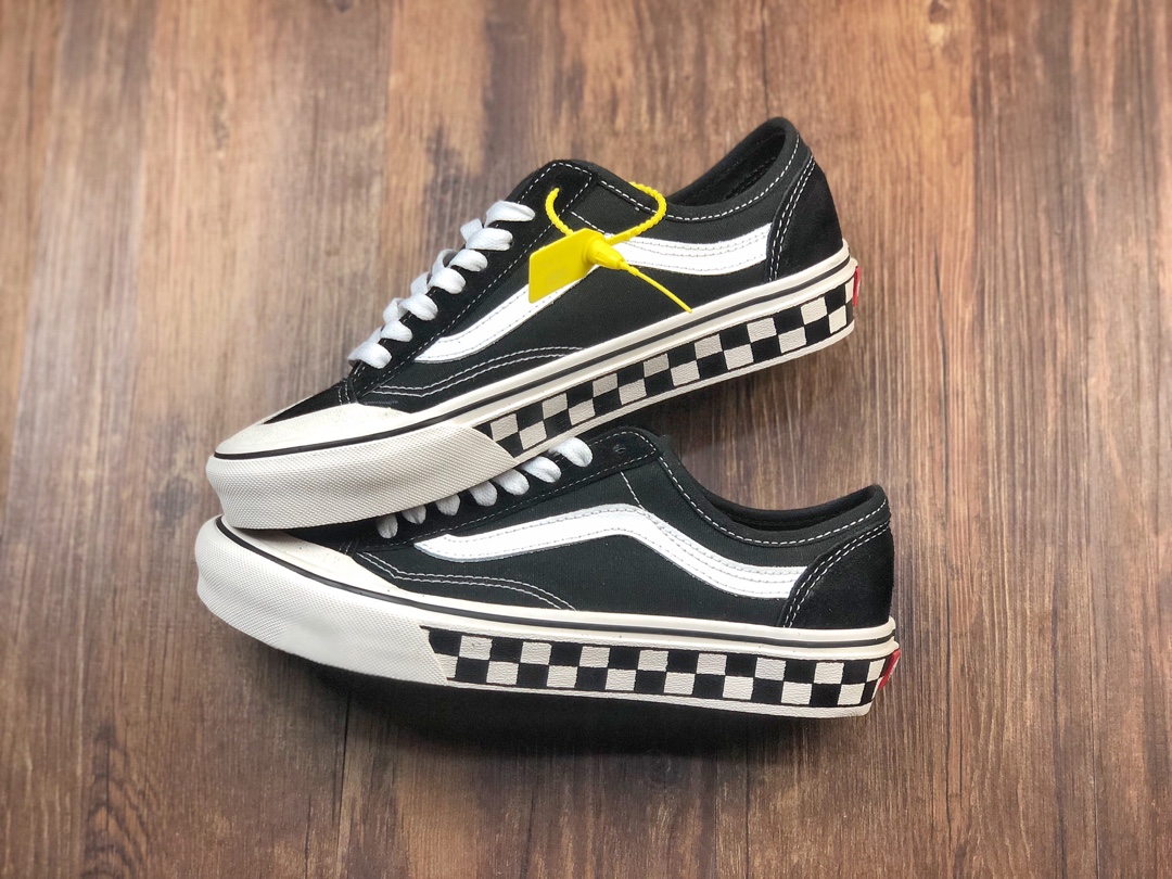 140 日系限定！黑白棋盘杀人鲸！ Vans Style 36 Decon SF 万斯黑白棋盘格半月包头杀人鲸硫化板鞋