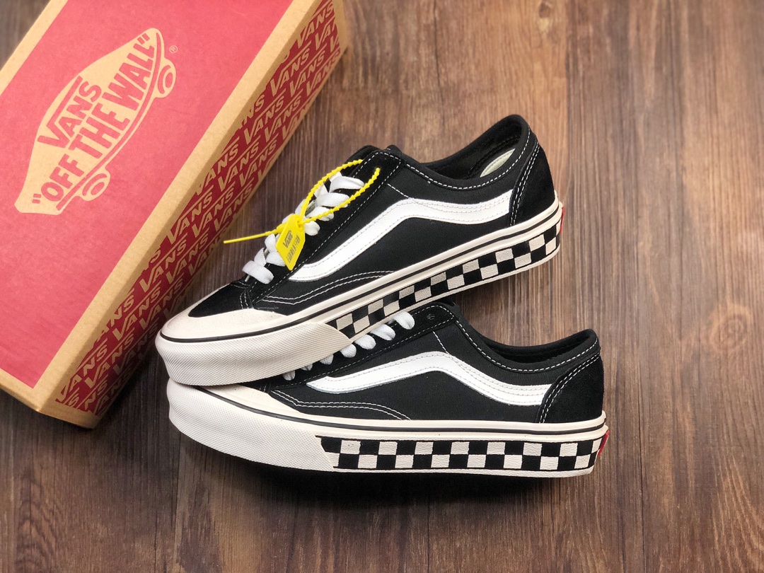 140 日系限定！黑白棋盘杀人鲸！ Vans Style 36 Decon SF 万斯黑白棋盘格半月包头杀人鲸硫化板鞋