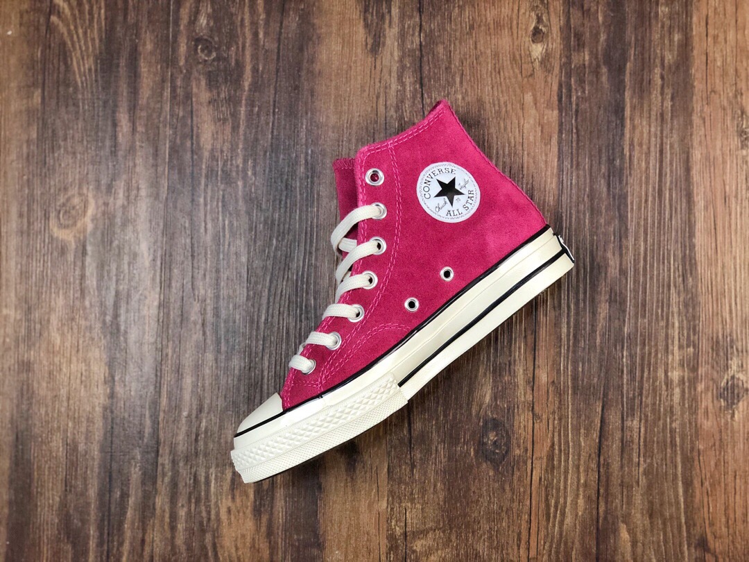 170  玫红麂皮 匡威 Converse 70s 玫红麂皮 高帮帆布鞋